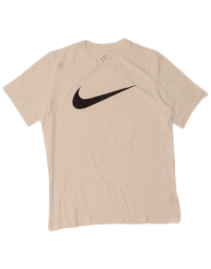 Nike grafisk t-shirt til mænd, medium hvid bomuld