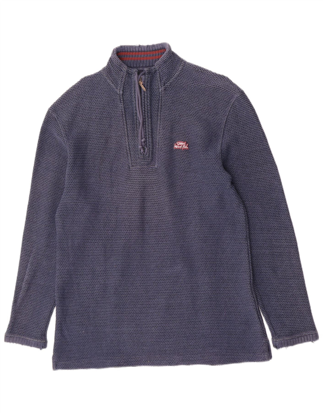 Weird Fish Herre Zip Neck Sweatshirt Jumper Large Navy Blue