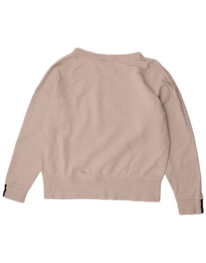 Adidas Dame Oversized Sweatshirt Jumper UK 10 Small White Bomuld