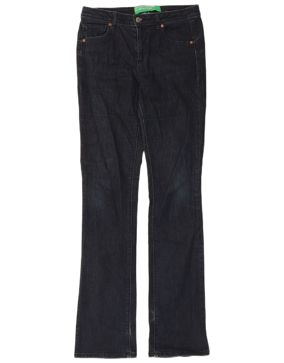 Benetton Dame Bootcut Jeans W30 L34 Marineblå