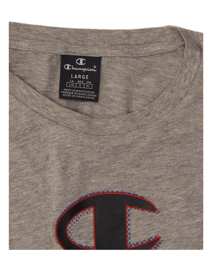 CHAMPION Womens Graphic T-Shirt Top UK 16 Large Grey