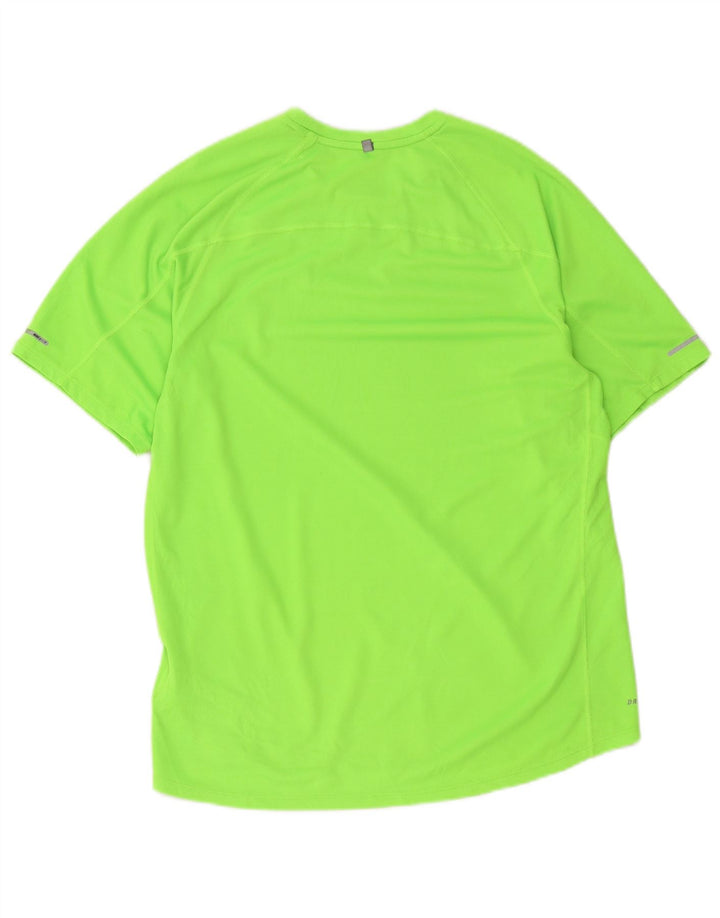 Nike Herre Dri Fit T-Shirt Top Stor Grøn Polyester