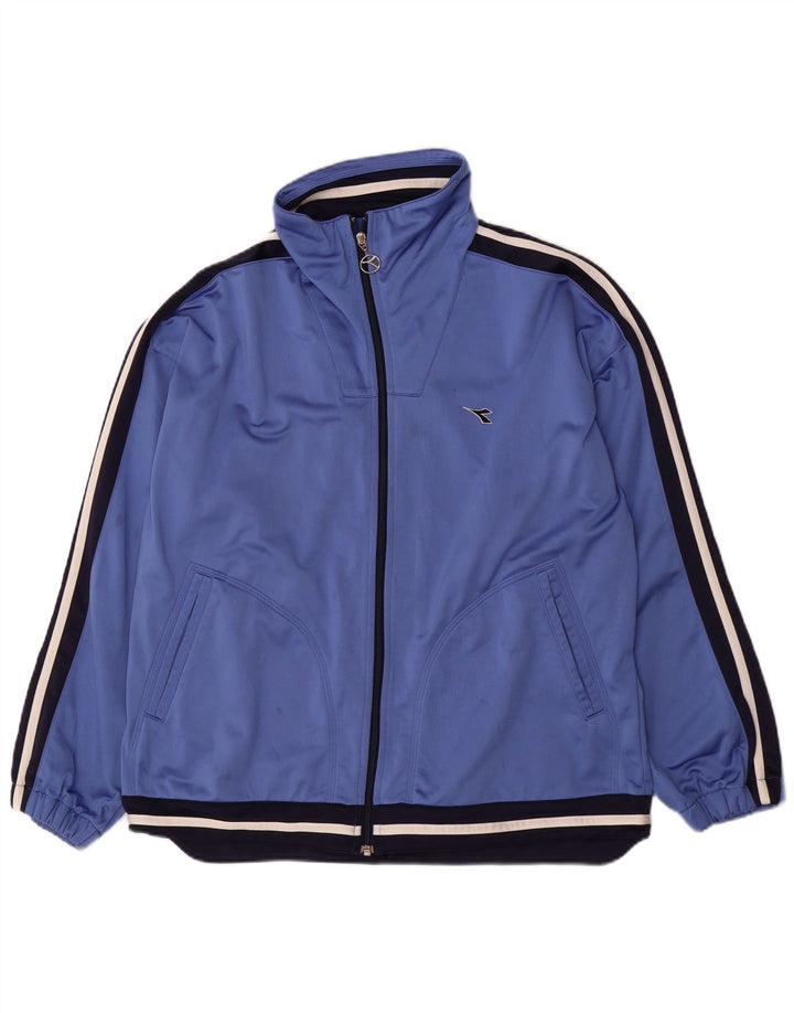 DIADORA træningsdragt topjakke til kvinder UK 12 Medium Blue Colourblock