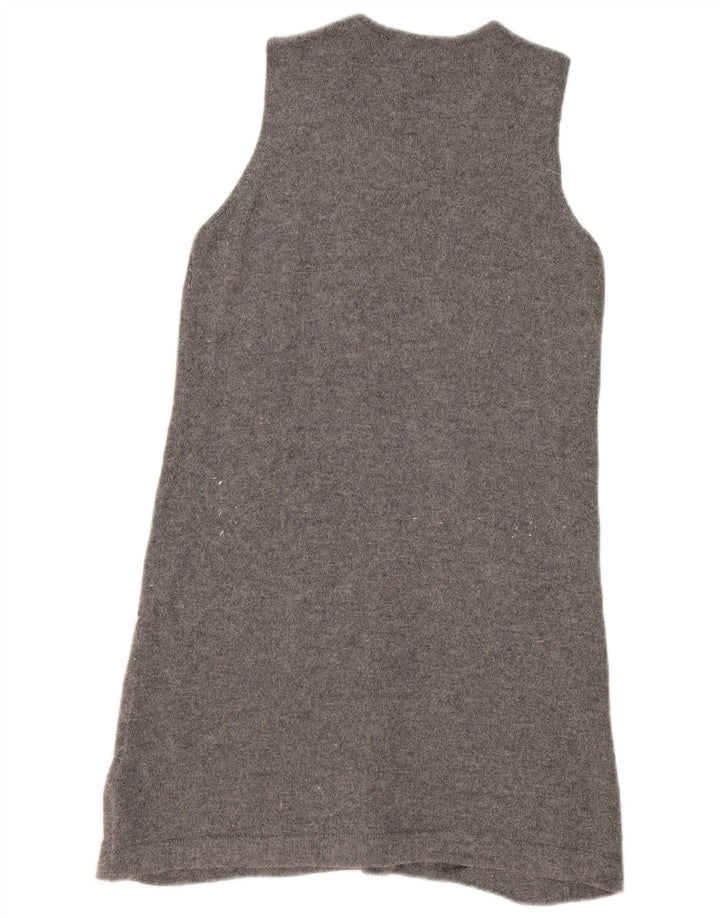Zara Dame Ærmeløs Jumper Dress UK 14 Medium Grey Viscose