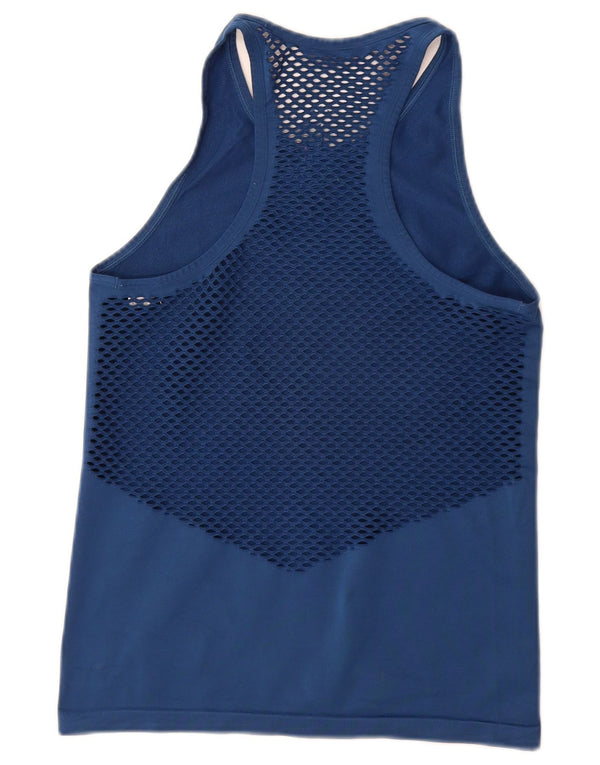 REEBOK Dame Les Mills Grafisk Vest Top UK 8 Small Navy Blue