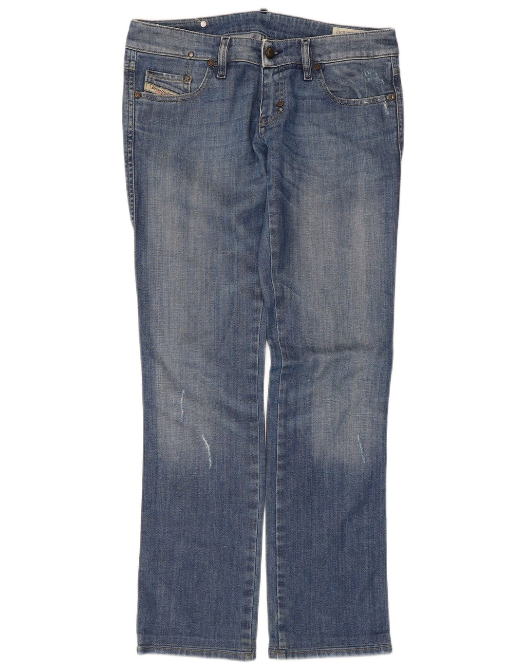Diesel Dame Lhela Straight Jeans W28 L32 Blå Bomuld