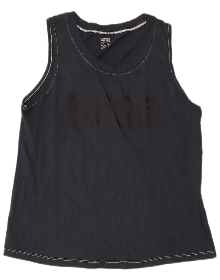 Vans Dame Grafisk Vest Top UK 12 Medium Navy Blue