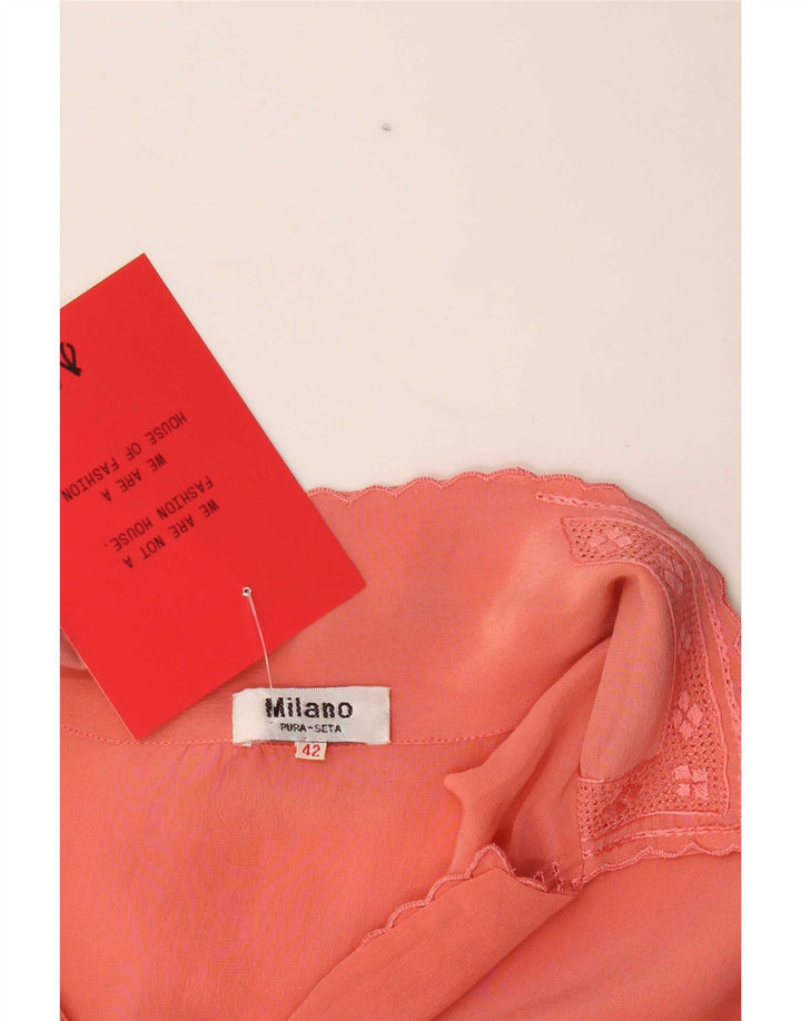 Vintage dameskjorte bluse EU 42 Large Pink Silk