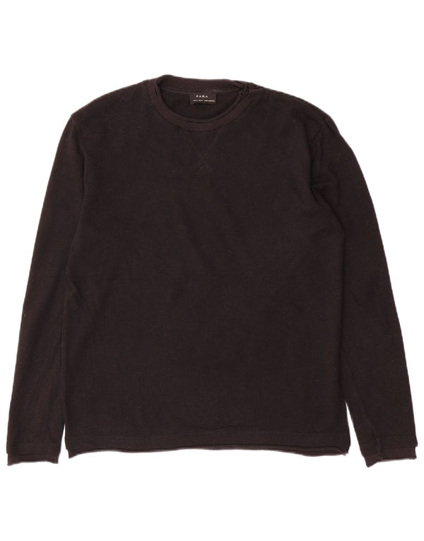 Zara Herre sweater med rund hals, medium sort