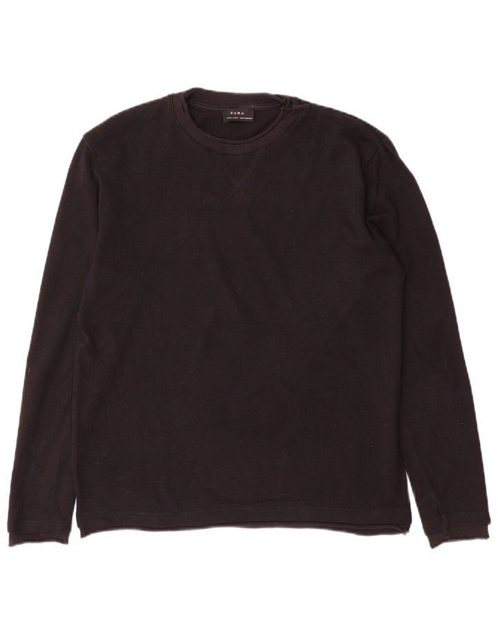 Zara Herre sweater med rund hals, medium sort