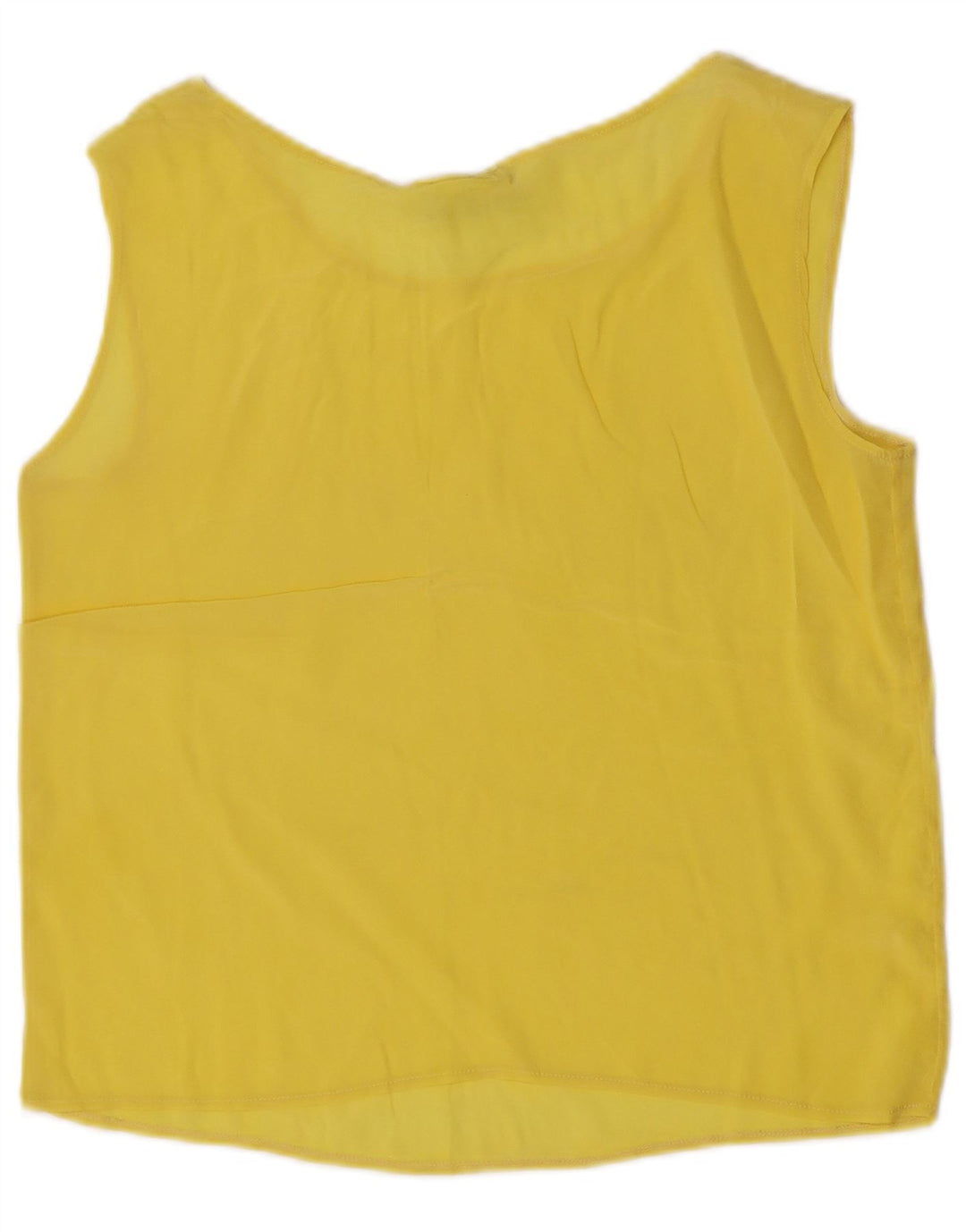 Vintage Womens Crop Ærmeløs bluse Top IT 42 Medium Yellow Acetate