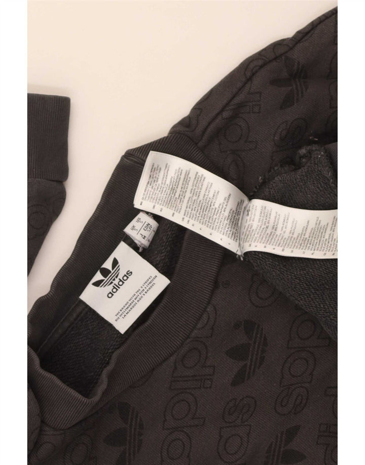 Adidas grafisk sweatshirt til mænd, lille grå bomuld