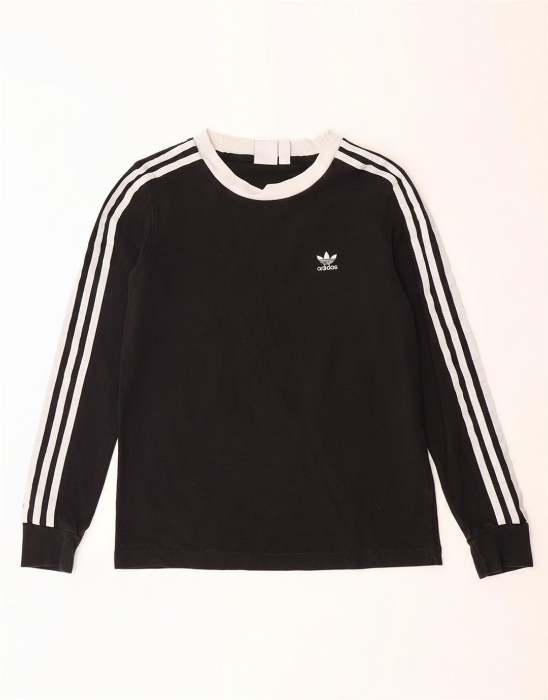 ADIDAS Womens Top Long Sleeve UK 8 Small Black Cotton