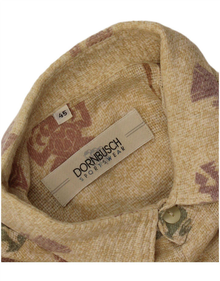 Dornbusch Herre abstrakt mønster kortærmet skjorte størrelse 45 XL Beige