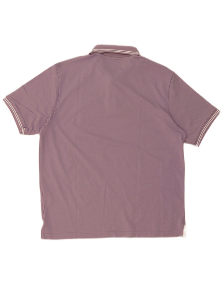Champion Herre Easy Fit Polo Shirt Medium Lilla Stribet Bomuld