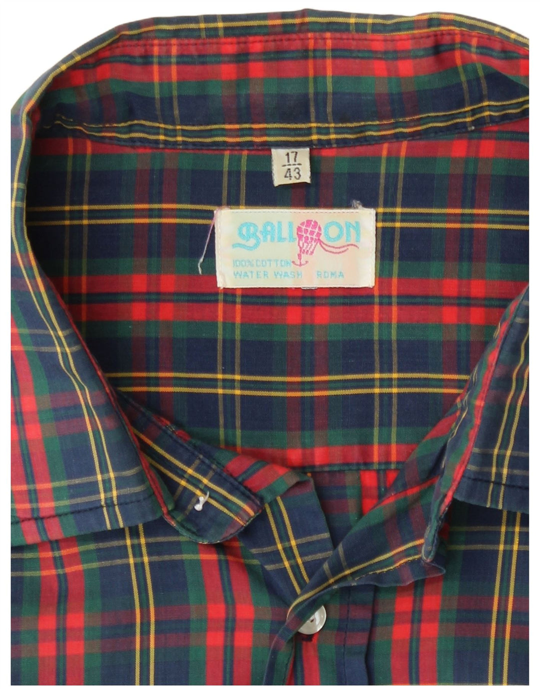 Ballon herreskjorte str. 17 43 XL Flerfarvet plaid bomuld