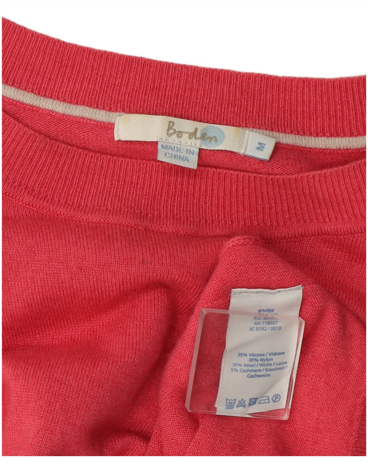 Boden Dame Boat Neck Jumper Sweater UK 14 Medium Pink Viscose