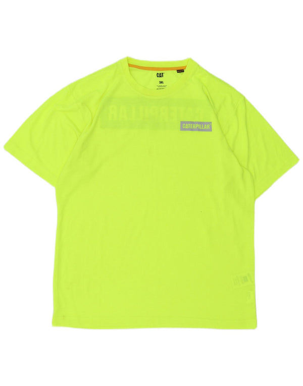 CAT Herre grafisk T-shirt Top 3XL Grøn Polyester