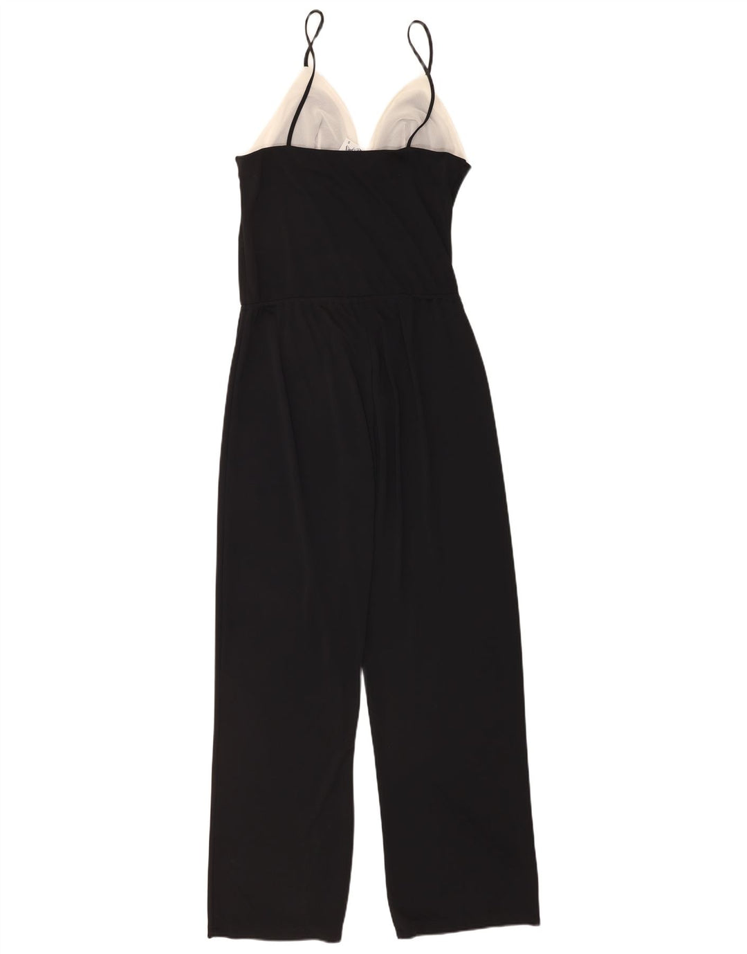Vintage Dame Jumpsuit UK 10 Small Black Colourblock Polyester