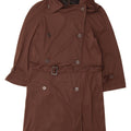 BENETTON Trench Coat til kvinder UK 14 Medium Brun Polyester