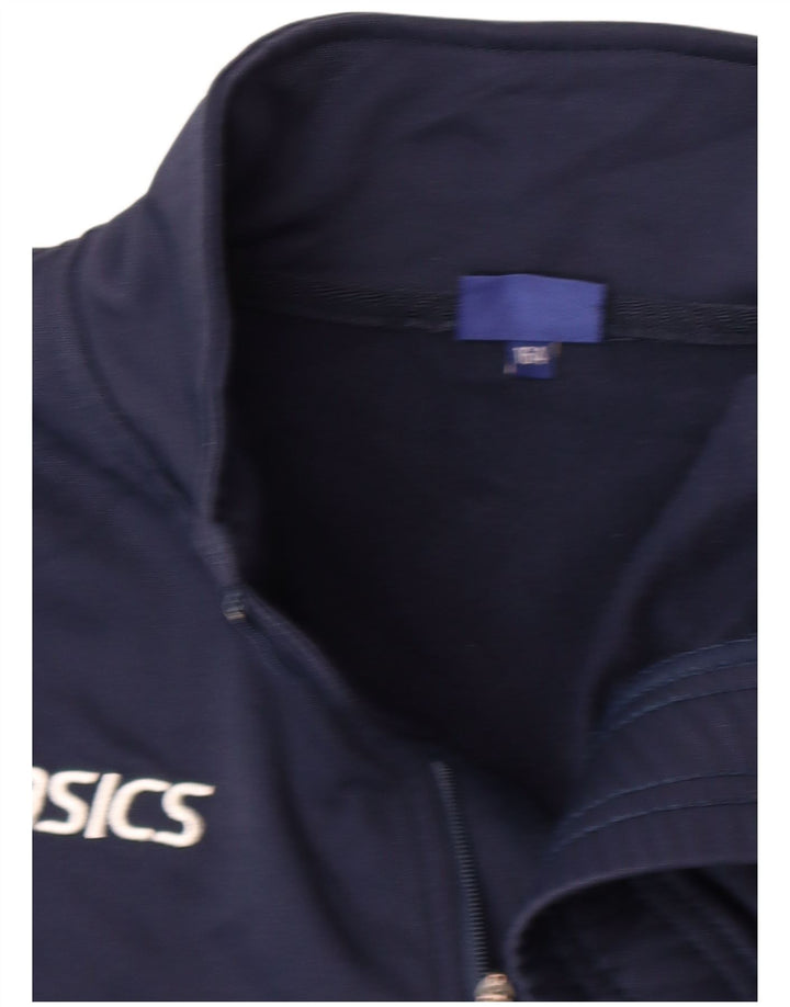 Asics drenge sweater med lynlås-hals træningsdragt top 13-14 år marineblå polyester