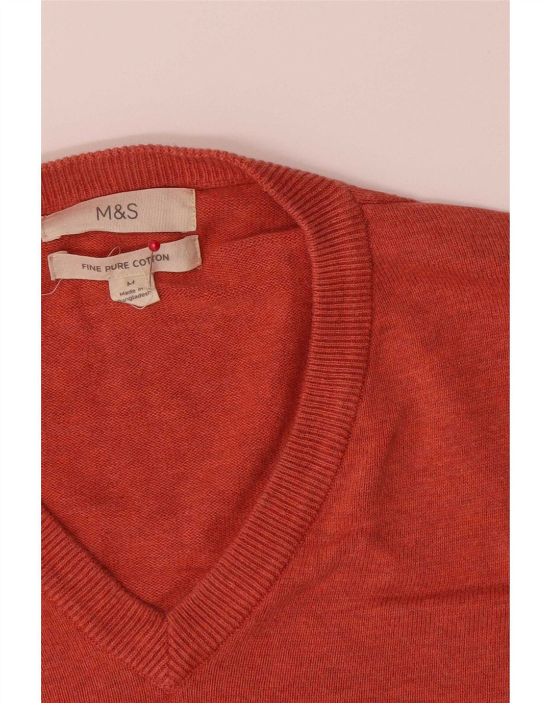 Marks & Spencer Herre V-hals sweater Medium Orange Bomuld
