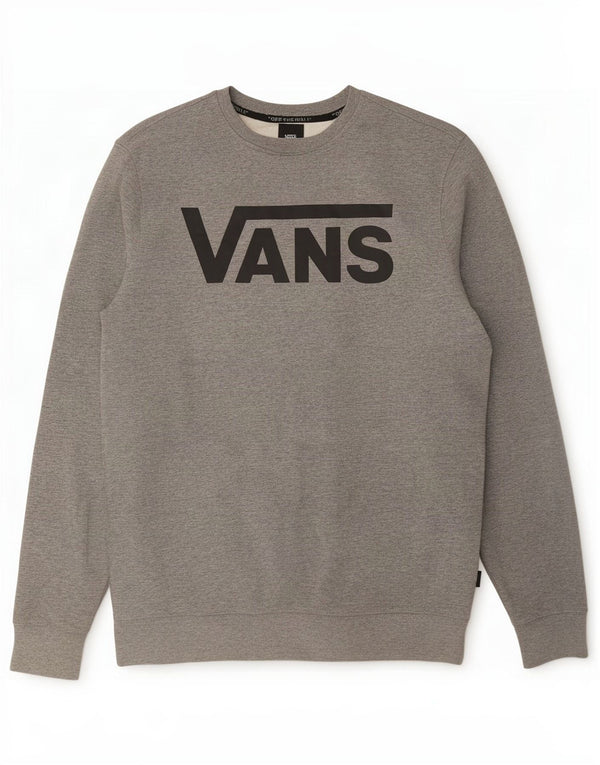 Vans Herre Grafisk Sweatshirt Jumper Medium Grå Bomuld