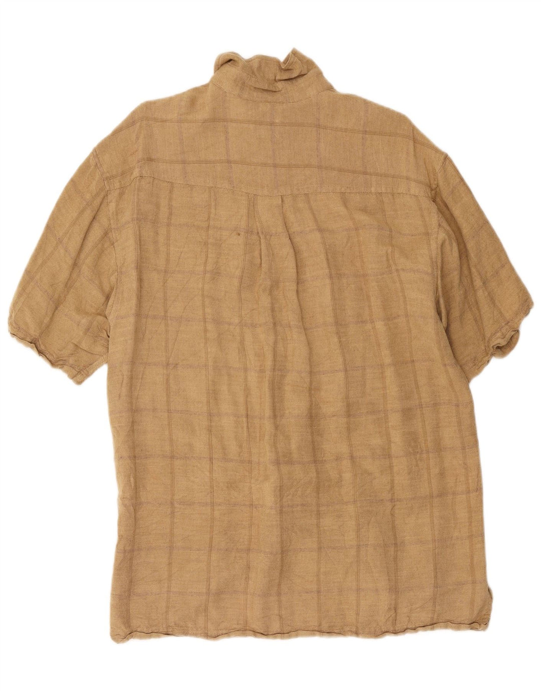 Izod Kortærmet Herreskjorte Medium Beige Ternet hør