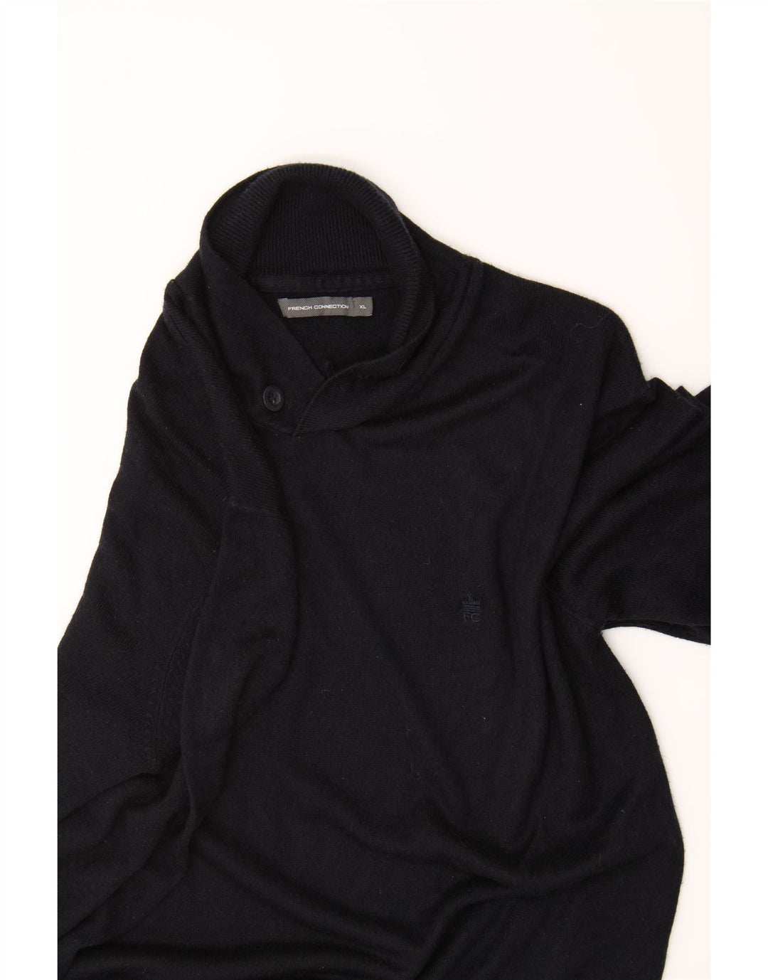 FRENCH CONNECTION Mens Shawl Neck Jumper Sweater XL Navy Blue Acrylic Vintage French Connection and Second-Hand French Connection from Messina Hembry 