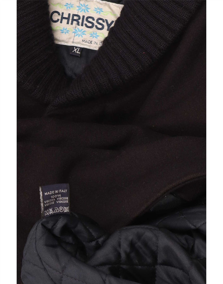 Vintage overfrakke til mænd UK 42 XL Sort viskose