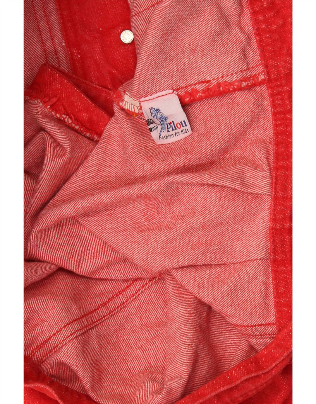 Vintage drenge denim Gilet 15-16 år rød bomuld