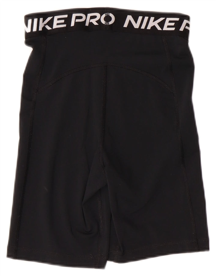 NIKE Dri Fit grafiske sportsshorts til kvinder UK 4 XS sort polyester