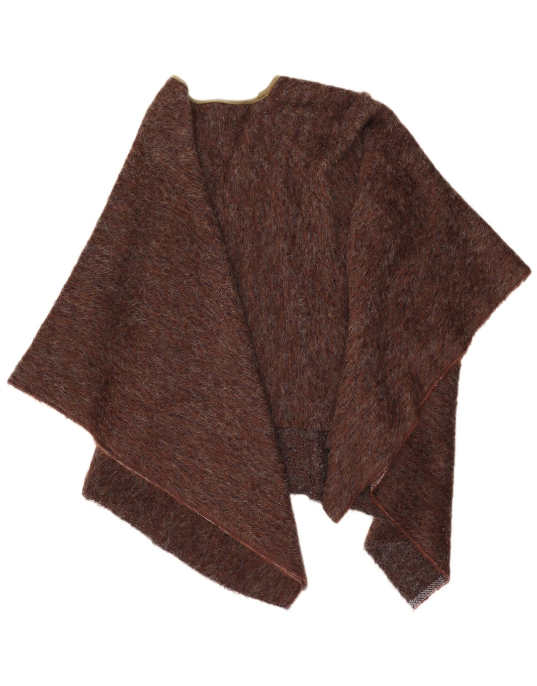 Vintage asymmetrisk ponchotrøje til kvinder i en størrelse brun