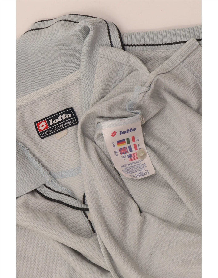 Lotto Dame Polo Shirt UK 14 Stor Grå Bomuld