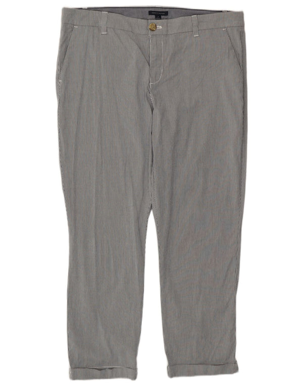 Tommy Hilfiger Dame Cropped Trousers US 14 XL W38 L26 Gråstribet