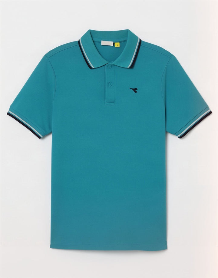 Diadora herre poloskjorte lille turkis stribet