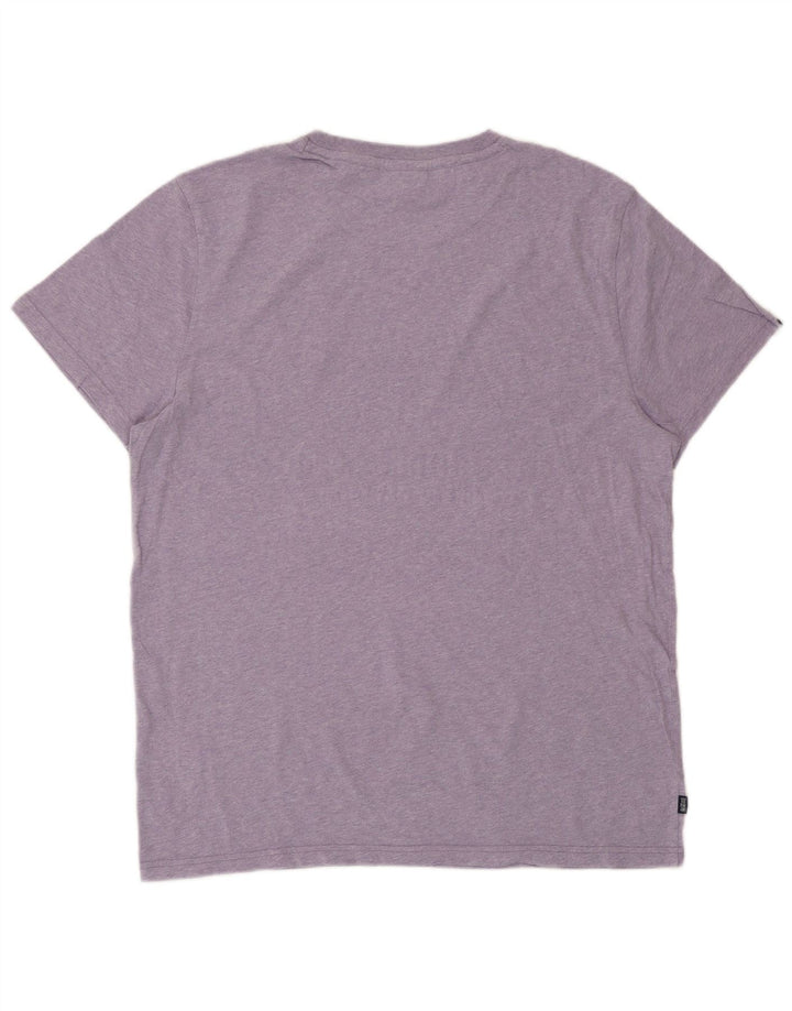 SUPERDRY Herre T-Shirt Top 2XL Lilla Bomuld