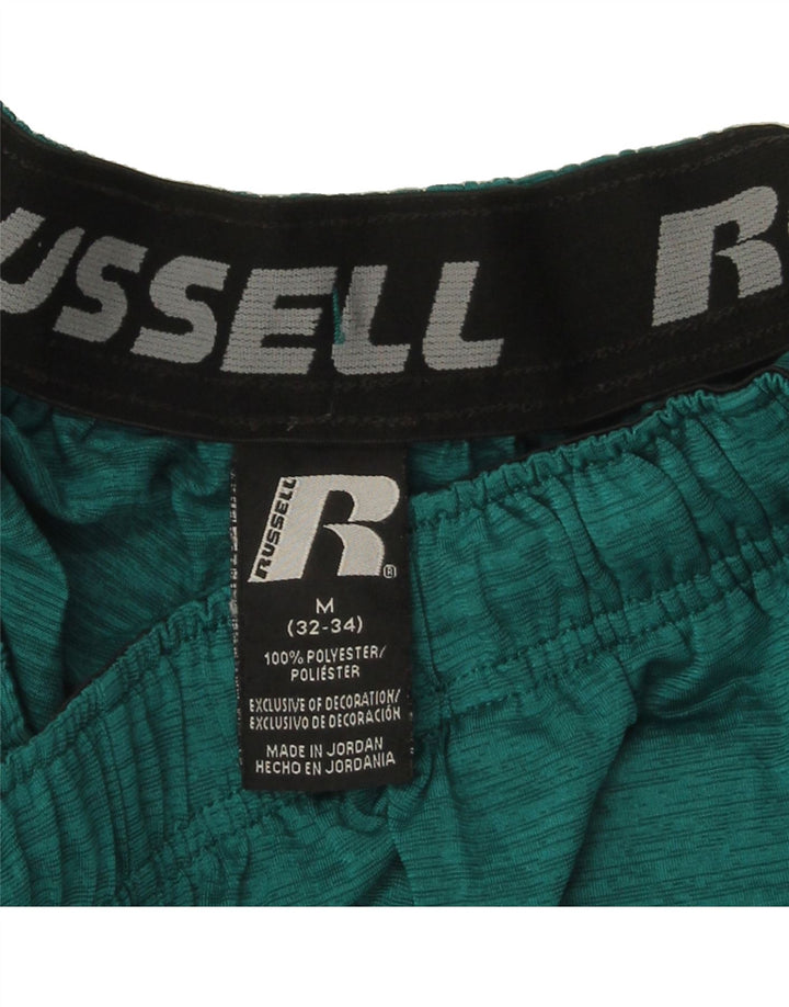 RUSSELL ATHLETIC Mens Sport Shorts Medium  Green Colourblock Polyester Vintage Russell Athletic and Second-Hand Russell Athletic from Messina Hembry 