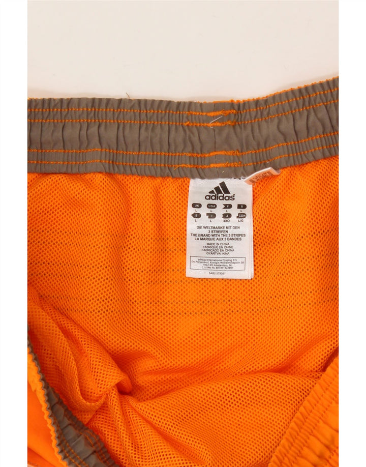 ADIDAS Mens Graphic Swimming Shorts Large  Orange Colourblock Polyester Vintage Adidas and Second-Hand Adidas from Messina Hembry 