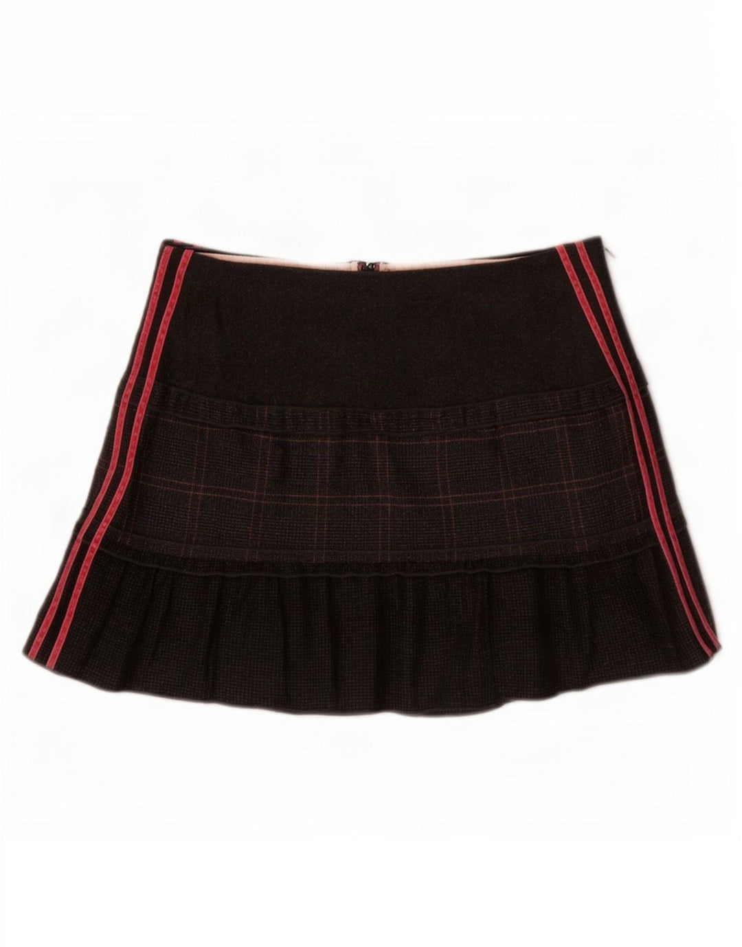 Benetton Dame Mini Nederdel IT 44 Medium W30 Grå Ternet Virgin Wool