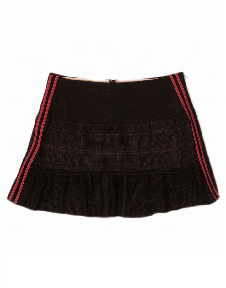Benetton Dame Mini Nederdel IT 44 Medium W30 Grå Ternet Virgin Wool