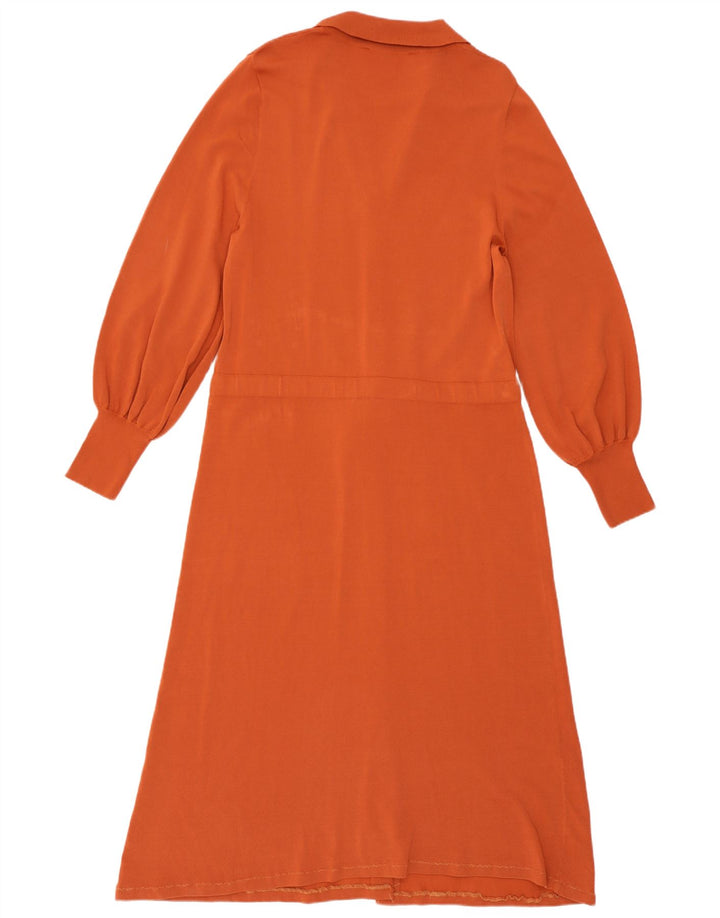 Zara Womens Longline Cardigan Sweater UK 14 Large Orange