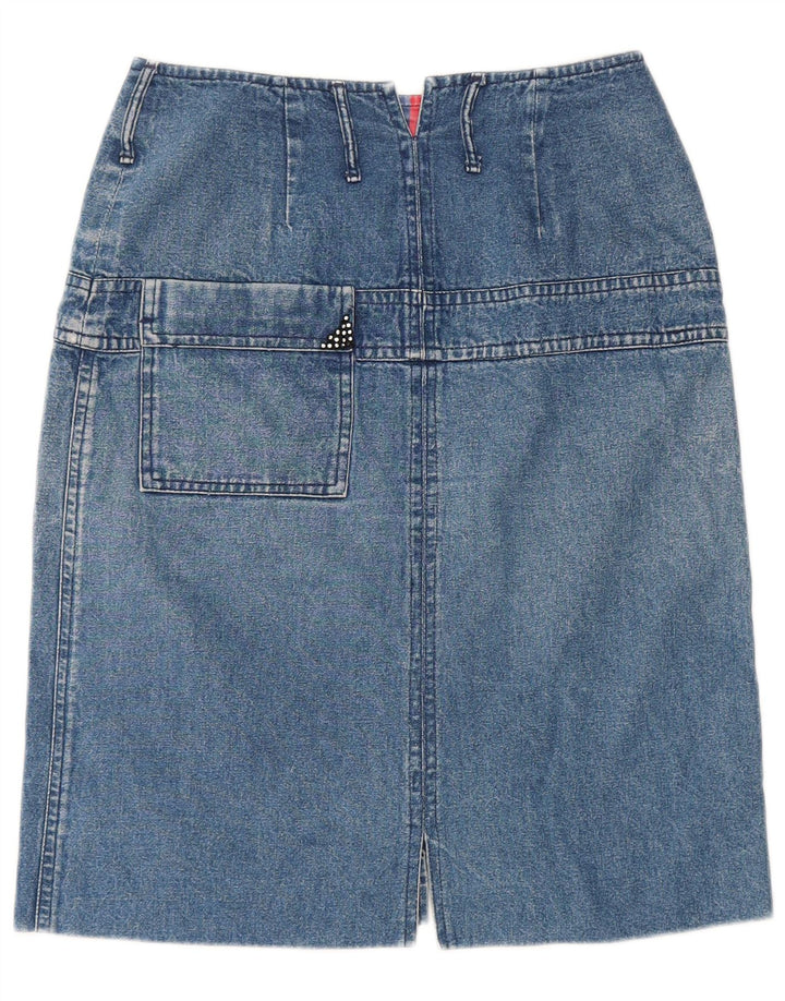 POP 84 Dame Denim Nederdel IT 42 Medium W28 Blå Bomuld