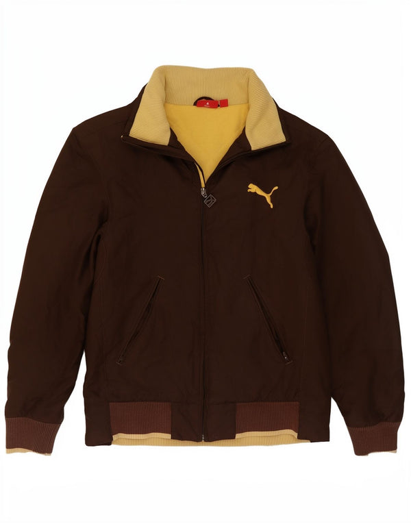 Puma Mens Bomber Jacket UK 36 Small Brown Colourblock Sports