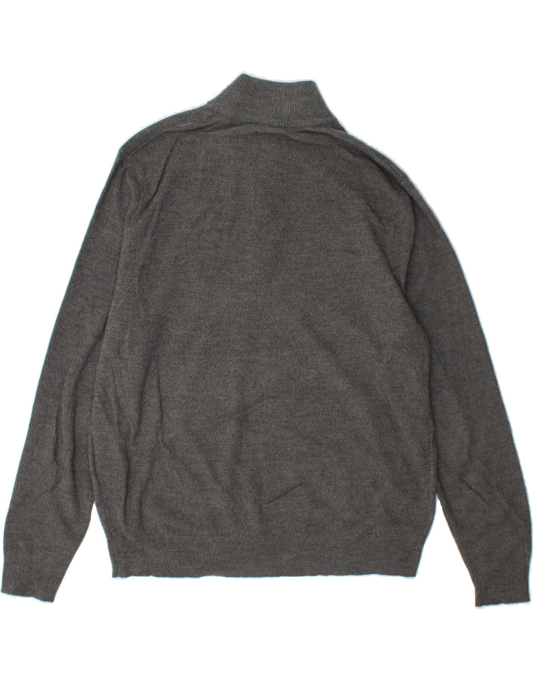 DOCKERS Mens Zip Neck Jumper Sweater Large Grey Acrylic Vintage Dockers and Second-Hand Dockers from Messina Hembry 