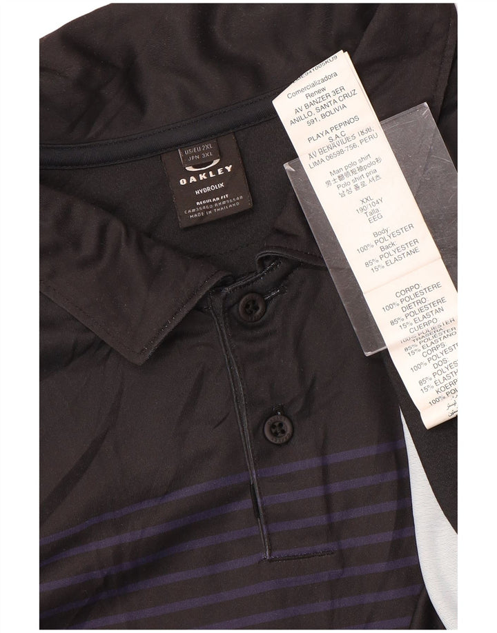 Oakley Herre Polo Shirt 2XL Sort Stribet Polyester