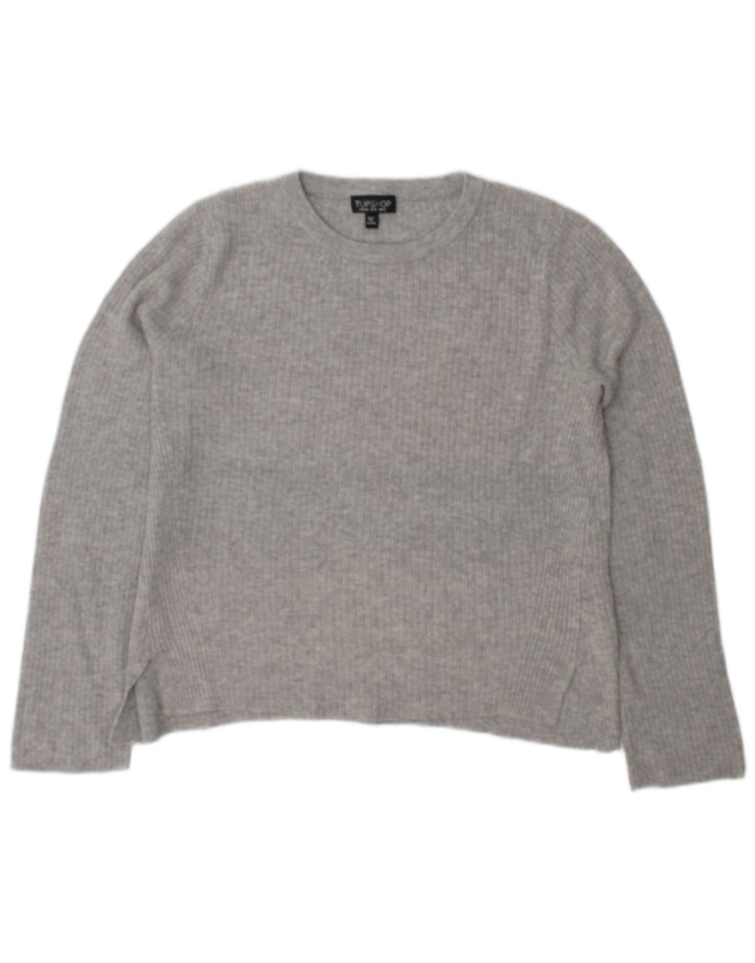 Topshop Dame Boat Neck Jumper Sweater UK 12 Medium Grey Viscose