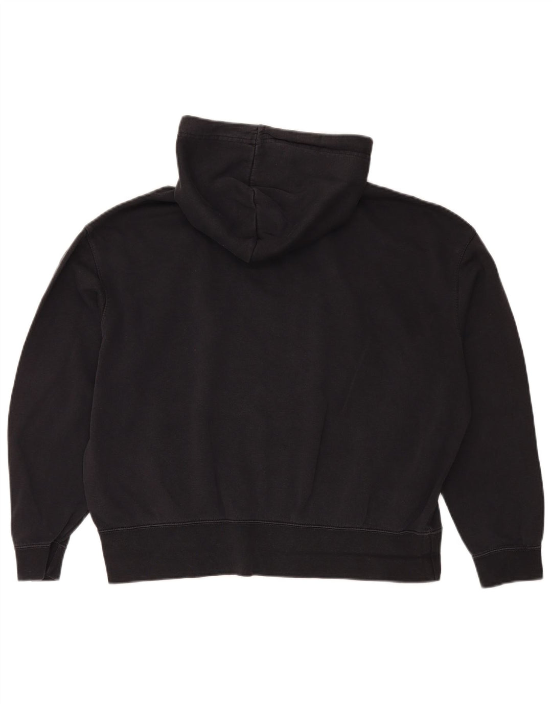 Nike Dame Oversized Hoodie Jumper UK 14 Medium Sort Bomuld