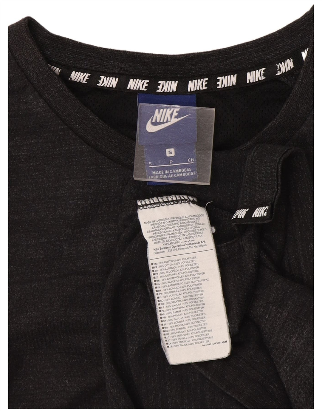 Nike T-shirt top til mænd, lille grå nålestribet bomuld