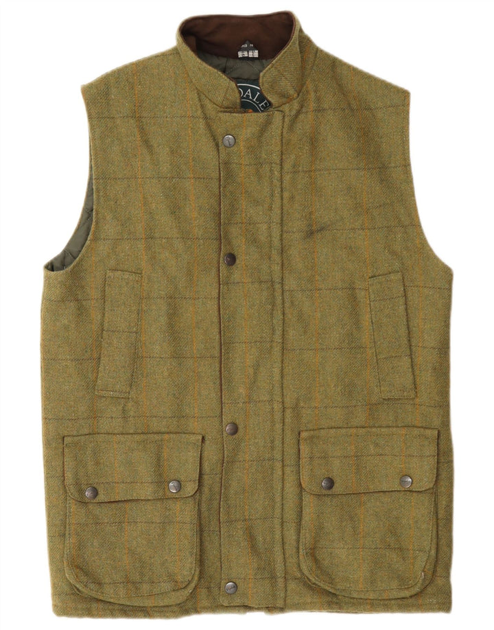 Rydale Herre Utility Gilet UK 34 XS Khaki Check Wool